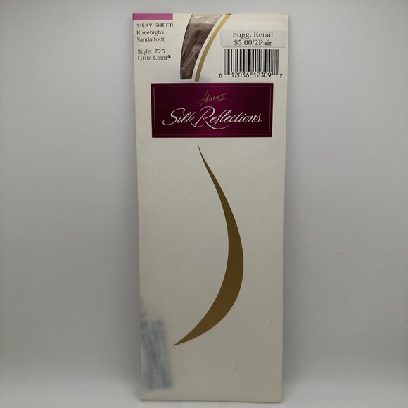 Hanes Silk Reflections Silky Sheer Knee Highs Sandalfoot 725 Little Color 2-Pair - Picture 1 of 3